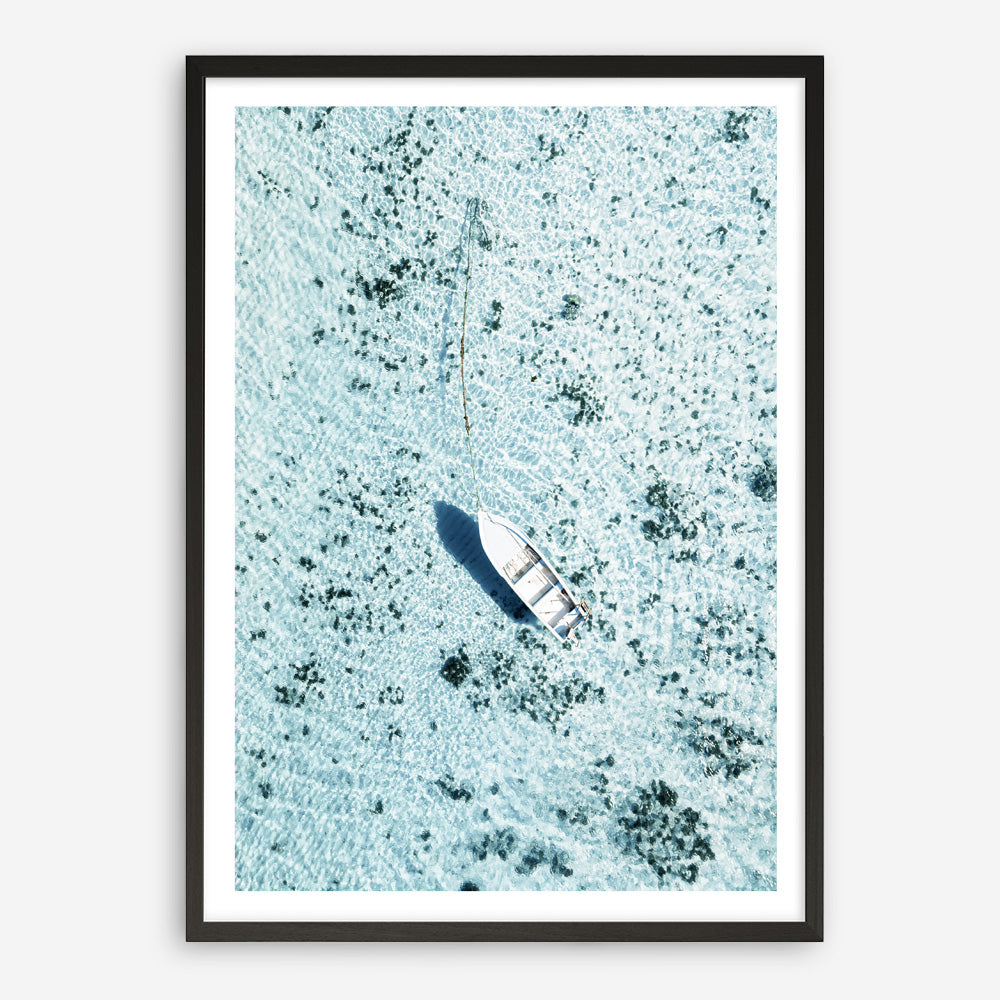 Shop Island Boat II Photo Art Print a coastal themed photography wall art print from The Print Emporium wall artwork collection - Buy Australian made fine art poster and framed prints for the home and your interior decor, TPE-1195-AP