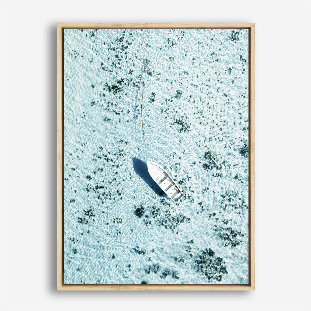 Shop Island Boat II Photo Canvas Print a coastal themed photography framed stretched canvas print from The Print Emporium wall artwork collection - Buy Australian made prints for the home and your interior decor space, TPE-1195-CA-35X46-NF