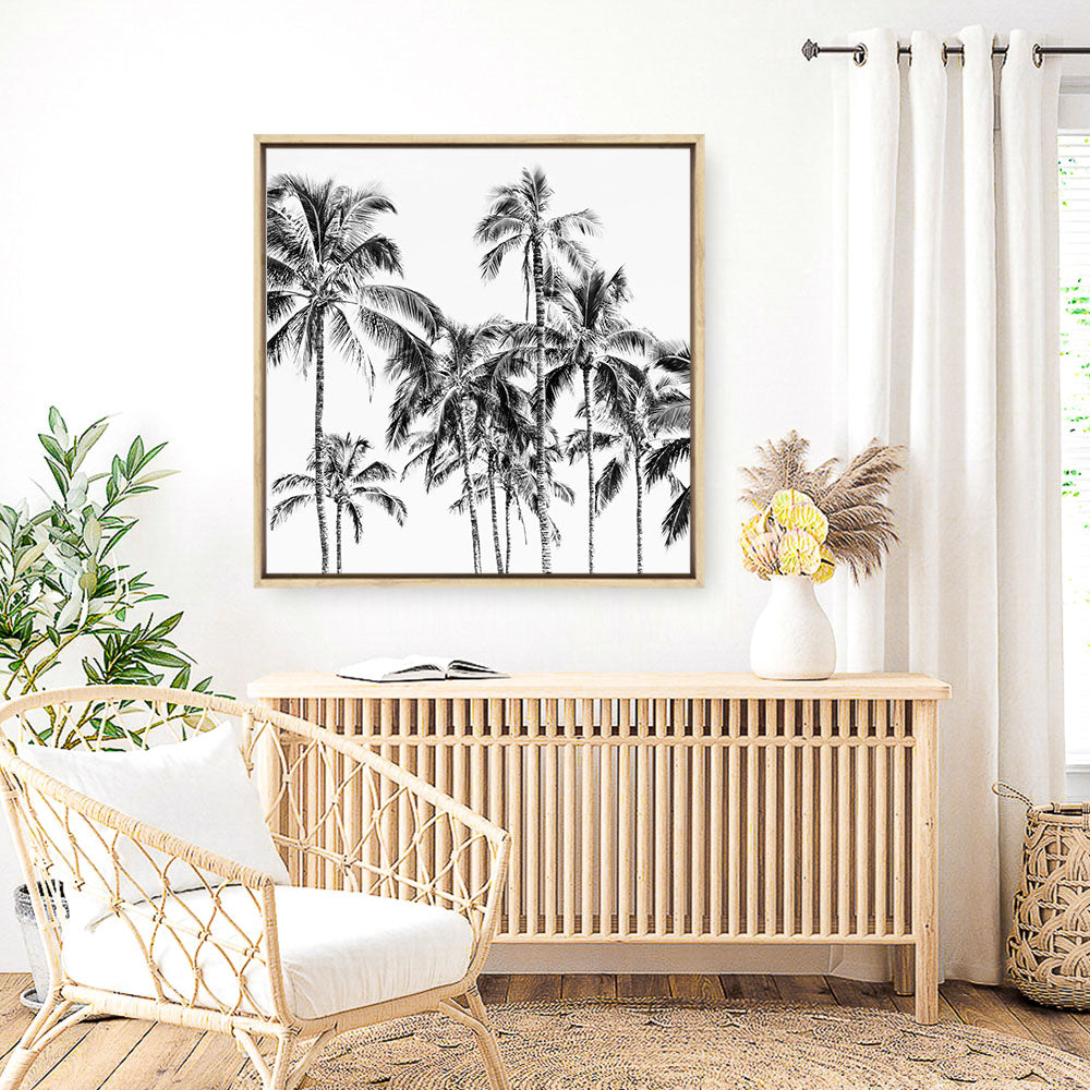 Shop Island Coconut Palms I (Square) Photo Canvas Print a photography framed stretched canvas print from The Print Emporium wall artwork collection - Buy Australian made prints for the home and your interior decor space, TPE-1282-CA-40X40-NF