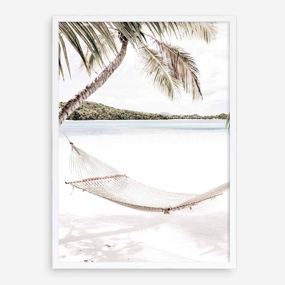 Shop Island Hammock Photo Art Print a coastal themed photography wall art print from The Print Emporium wall artwork collection - Buy Australian made fine art poster and framed prints for the home and your interior decor, TPE-685-AP