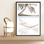 Shop Island Hammock Photo Art Print a coastal themed photography wall art print from The Print Emporium wall artwork collection - Buy Australian made fine art poster and framed prints for the home and your interior decor, TPE-685-AP