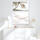 Shop Island Hammock Photo Art Print a coastal themed photography wall art print from The Print Emporium wall artwork collection - Buy Australian made fine art poster and framed prints for the home and your interior decor, TPE-685-AP
