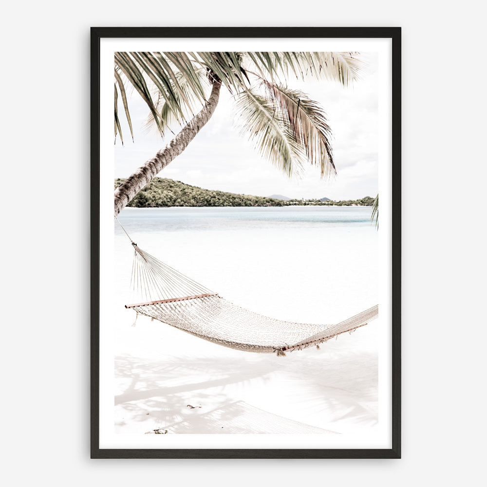 Shop Island Hammock Photo Art Print a coastal themed photography wall art print from The Print Emporium wall artwork collection - Buy Australian made fine art poster and framed prints for the home and your interior decor, TPE-685-AP