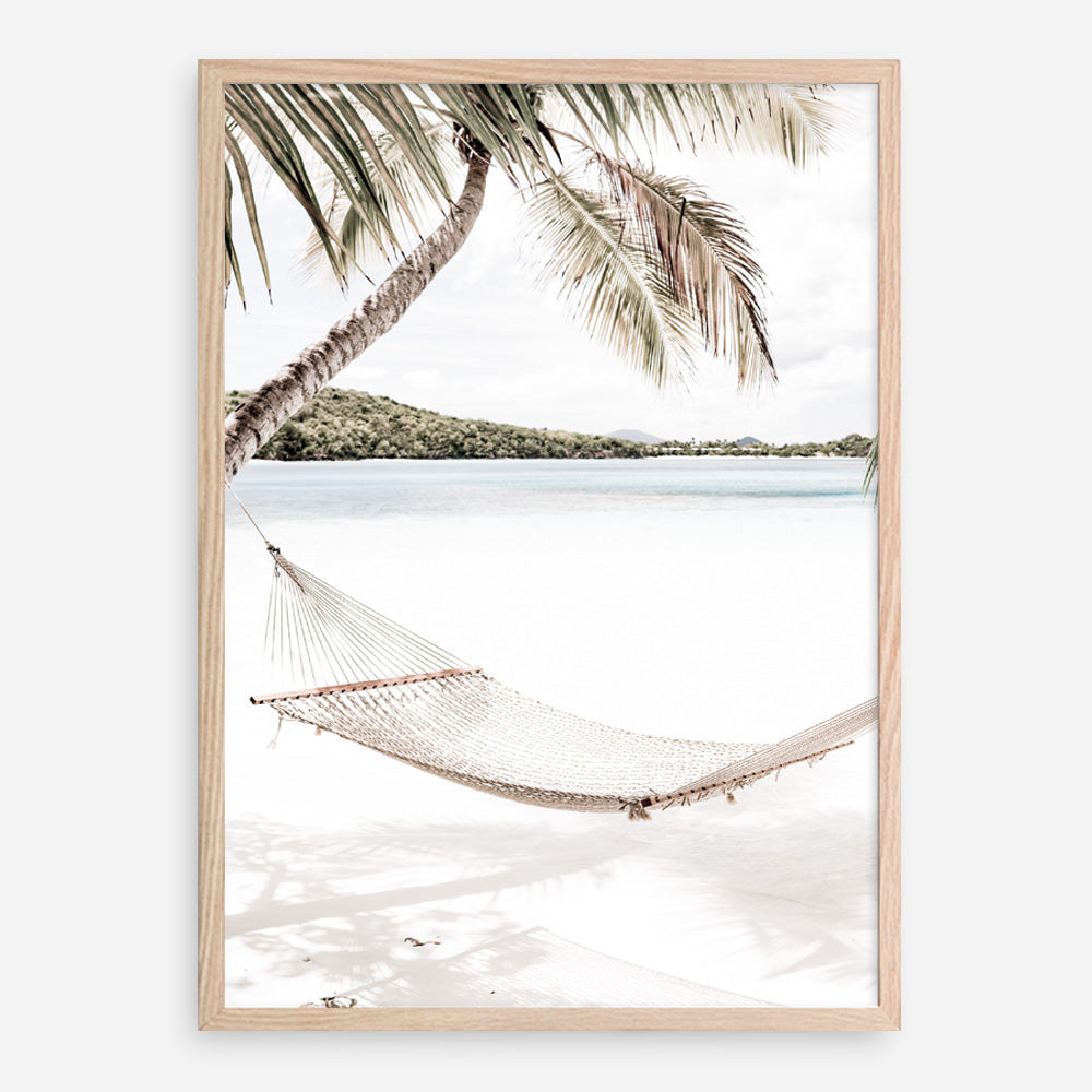 Shop Island Hammock Photo Art Print a coastal themed photography wall art print from The Print Emporium wall artwork collection - Buy Australian made fine art poster and framed prints for the home and your interior decor, TPE-685-AP