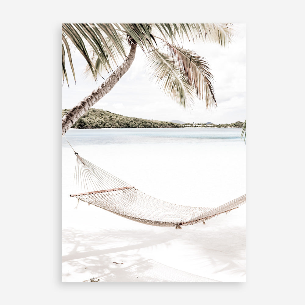Shop Island Hammock Photo Art Print a coastal themed photography wall art print from The Print Emporium wall artwork collection - Buy Australian made fine art poster and framed prints for the home and your interior decor, TPE-685-AP