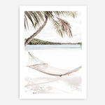 Shop Island Hammock Photo Art Print a coastal themed photography wall art print from The Print Emporium wall artwork collection - Buy Australian made fine art poster and framed prints for the home and your interior decor, TPE-685-AP