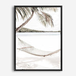 Shop Island Hammock Photo Canvas Print a coastal themed photography framed stretched canvas print from The Print Emporium wall artwork collection - Buy Australian made prints for the home and your interior decor space, TPE-685-CA-35X46-NF