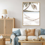 Shop Island Hammock Photo Canvas Print a coastal themed photography framed stretched canvas print from The Print Emporium wall artwork collection - Buy Australian made prints for the home and your interior decor space, TPE-685-CA-35X46-NF