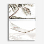 Shop Island Hammock Photo Canvas Print a coastal themed photography framed stretched canvas print from The Print Emporium wall artwork collection - Buy Australian made prints for the home and your interior decor space, TPE-685-CA-35X46-NF