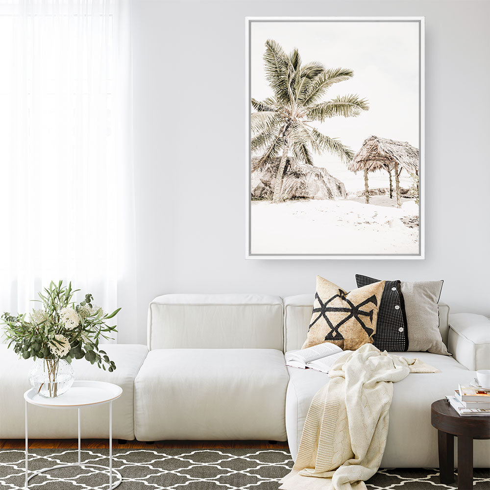 Shop Island Hut Photo Canvas Print a coastal themed photography framed stretched canvas print from The Print Emporium wall artwork collection - Buy Australian made prints for the home and your interior decor space
