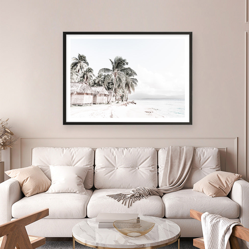 Shop Island Huts Photo Art Print a coastal themed photography wall art print from The Print Emporium wall artwork collection - Buy Australian made fine art poster and framed prints for the home and your interior decor, TPE-689-AP