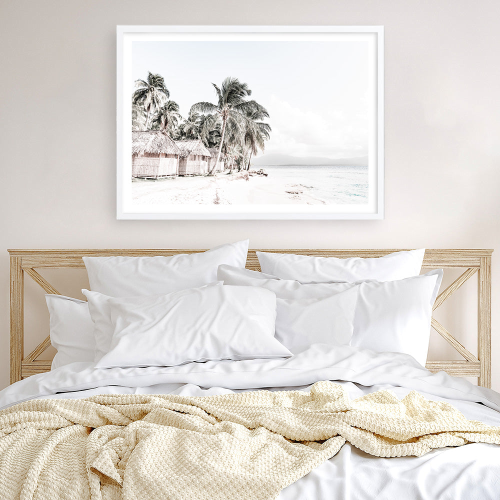 Shop Island Huts Photo Art Print a coastal themed photography wall art print from The Print Emporium wall artwork collection - Buy Australian made fine art poster and framed prints for the home and your interior decor, TPE-689-AP
