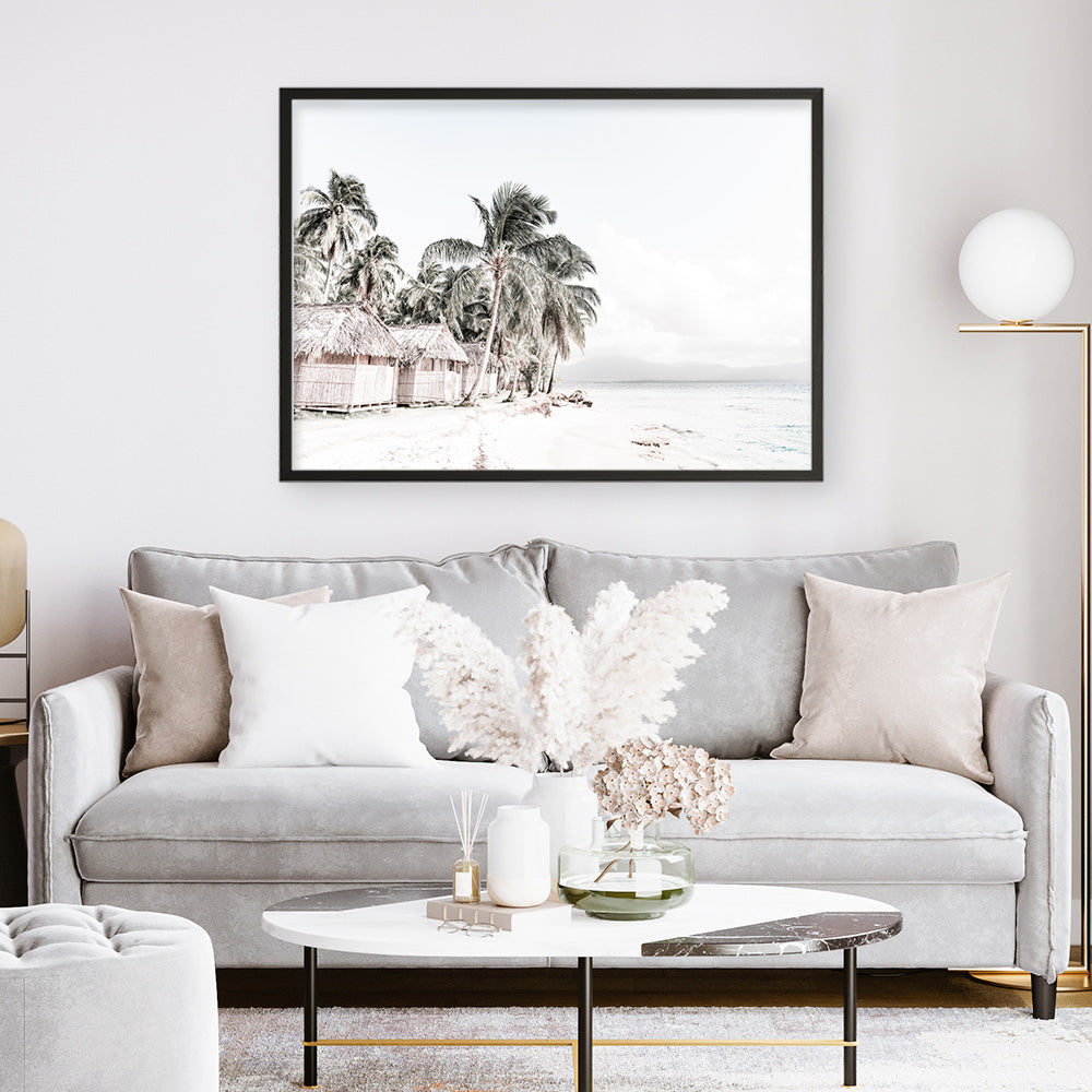 Shop Island Huts Photo Art Print a coastal themed photography wall art print from The Print Emporium wall artwork collection - Buy Australian made fine art poster and framed prints for the home and your interior decor, TPE-689-AP