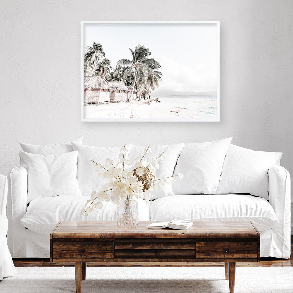 Shop Island Huts Photo Art Print a coastal themed photography wall art print from The Print Emporium wall artwork collection - Buy Australian made fine art poster and framed prints for the home and your interior decor, TPE-689-AP