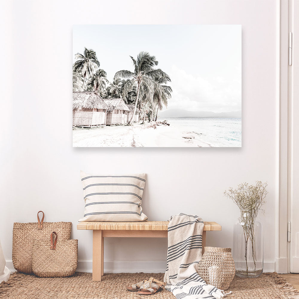 Shop Island Huts Photo Canvas Print a coastal themed photography framed stretched canvas print from The Print Emporium wall artwork collection - Buy Australian made prints for the home and your interior decor space, TPE-689-CA-35X46-NF