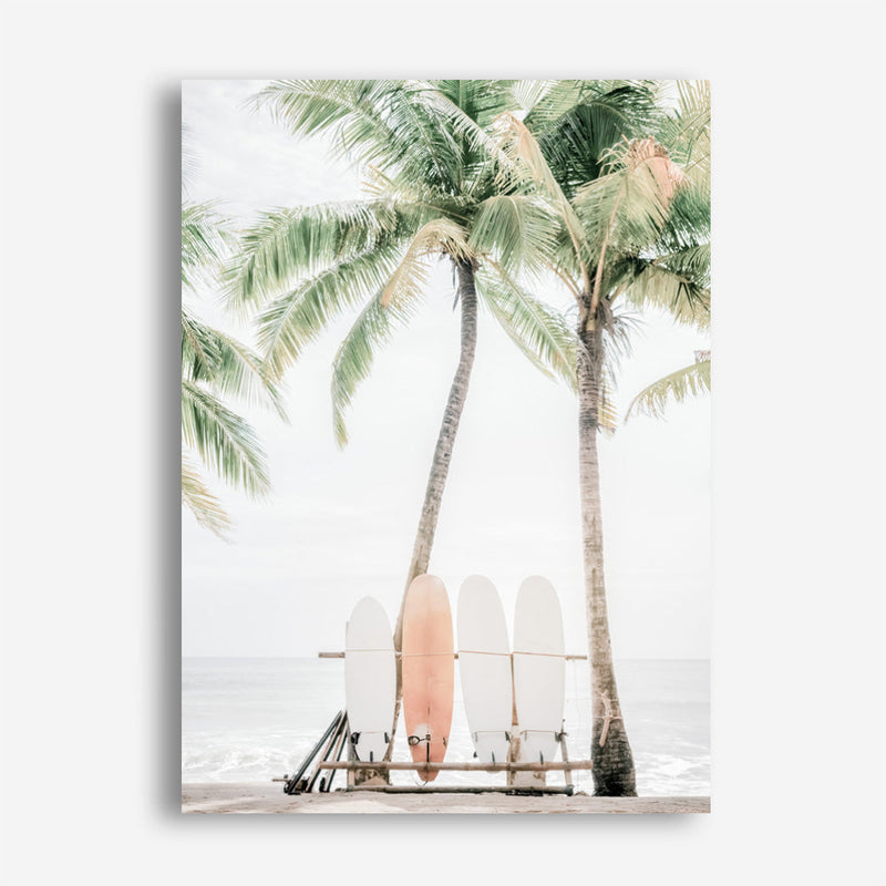 Shop Island Surfboards I Canvas Print a coastal themed photography framed stretched canvas print from The Print Emporium wall artwork collection - Buy Australian made prints for the home and your interior decor space, TPE-1259-CA-35X46-NF