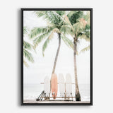 Shop Island Surfboards I Canvas Print a coastal themed photography framed stretched canvas print from The Print Emporium wall artwork collection - Buy Australian made prints for the home and your interior decor space, TPE-1259-CA-35X46-NF