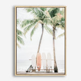 Shop Island Surfboards I Canvas Print a coastal themed photography framed stretched canvas print from The Print Emporium wall artwork collection - Buy Australian made prints for the home and your interior decor space, TPE-1259-CA-35X46-NF