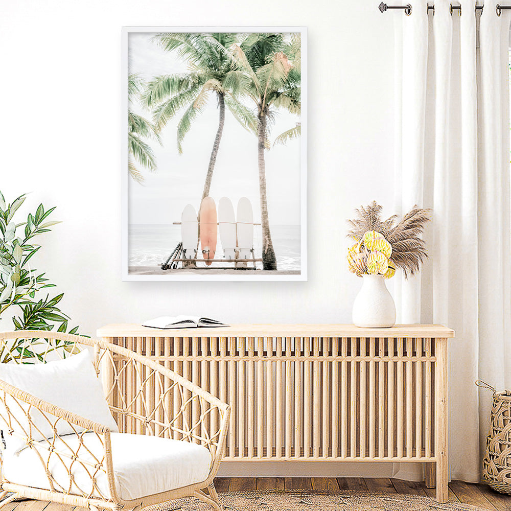 Shop Island Surfboards I Photo Art Print a coastal themed photography wall art print from The Print Emporium wall artwork collection - Buy Australian made fine art poster and framed prints for the home and your interior decor, TPE-1259-AP