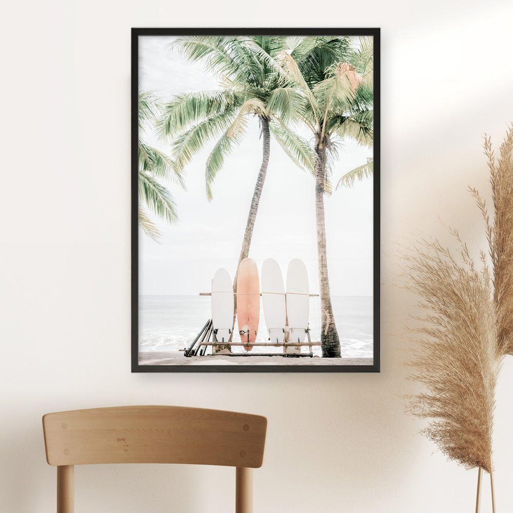 Shop Island Surfboards I Photo Art Print a coastal themed photography wall art print from The Print Emporium wall artwork collection - Buy Australian made fine art poster and framed prints for the home and your interior decor, TPE-1259-AP