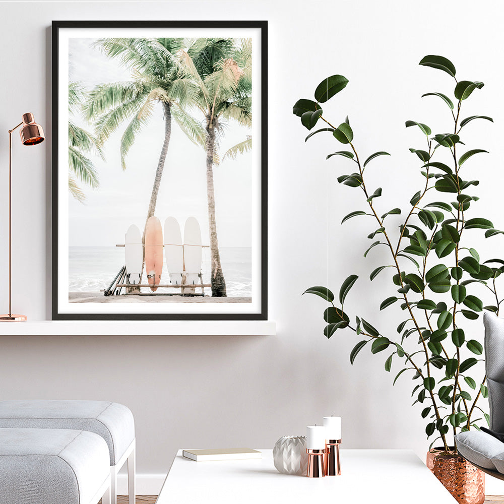 Shop Island Surfboards I Photo Art Print a coastal themed photography wall art print from The Print Emporium wall artwork collection - Buy Australian made fine art poster and framed prints for the home and your interior decor, TPE-1259-AP