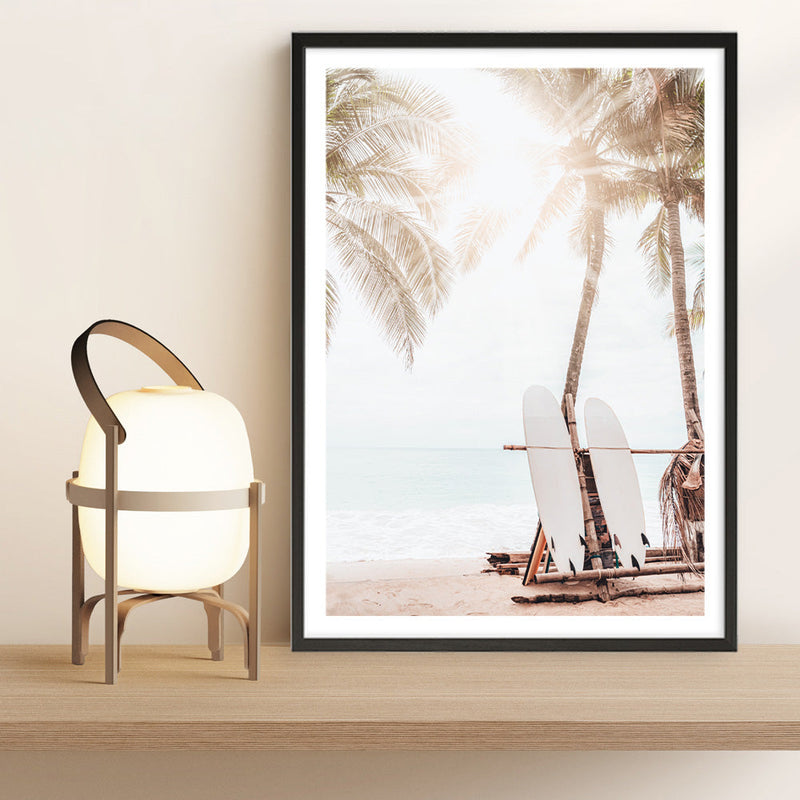 Shop Island Surfboards II Photo Art Print a coastal themed photography wall art print from The Print Emporium wall artwork collection - Buy Australian made fine art poster and framed prints for the home and your interior decor, TPE-1269-AP