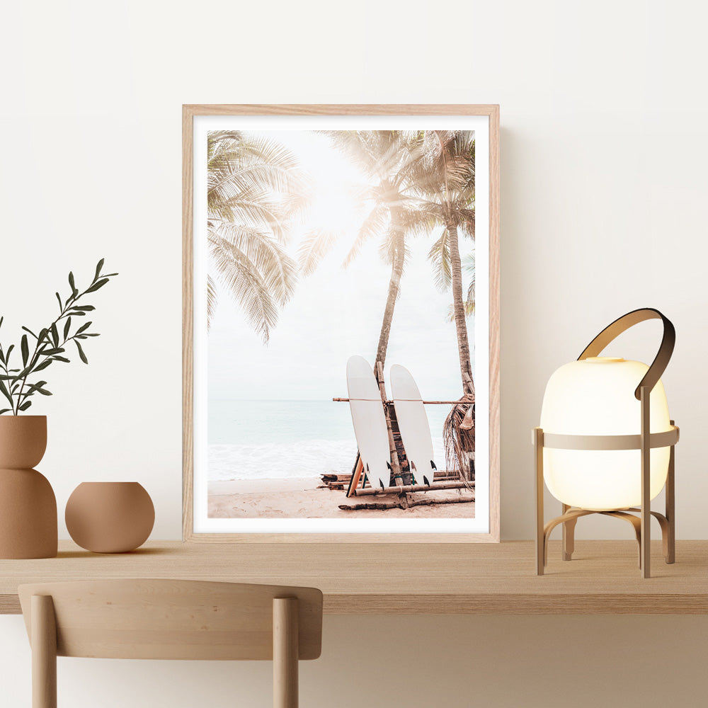 Shop Island Surfboards II Photo Art Print a coastal themed photography wall art print from The Print Emporium wall artwork collection - Buy Australian made fine art poster and framed prints for the home and your interior decor, TPE-1269-AP