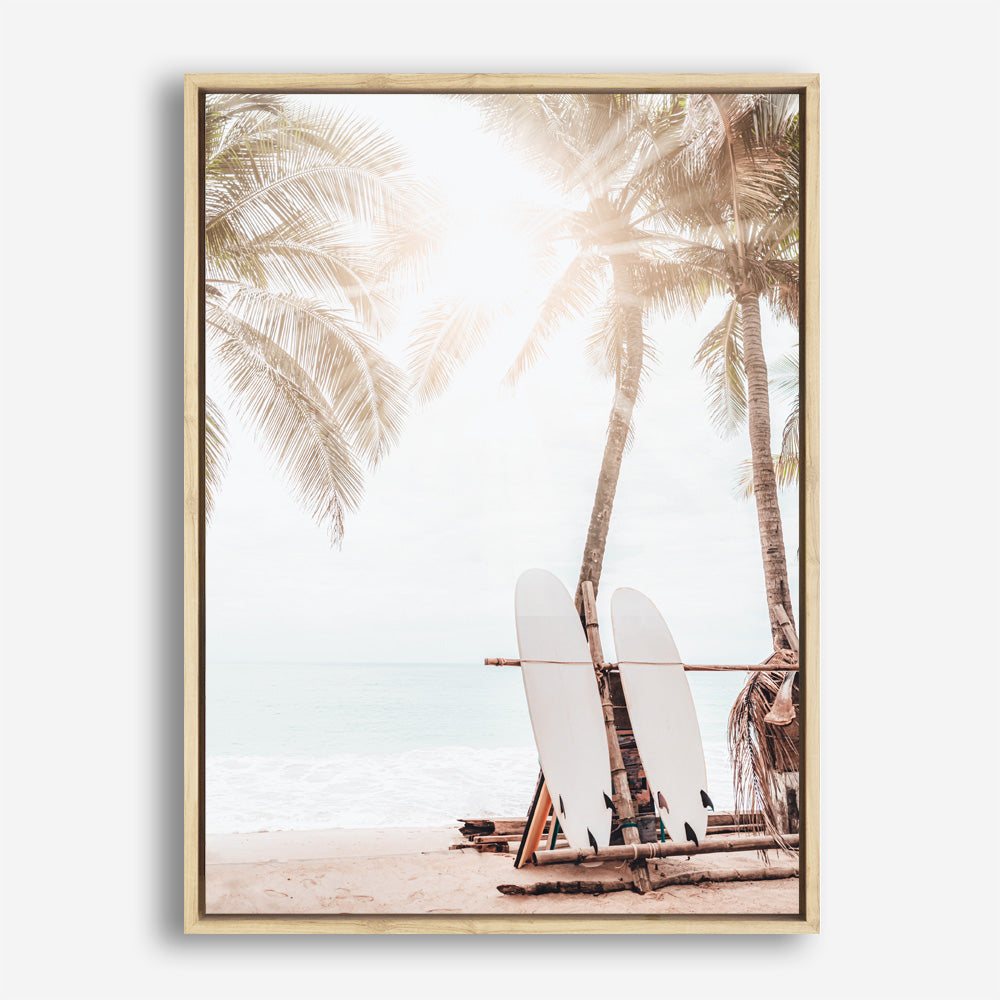 Shop Island Surfboards II Photo Canvas Print a coastal themed photography framed stretched canvas print from The Print Emporium wall artwork collection - Buy Australian made prints for the home and your interior decor space, TPE-1269-CA-35X46-NF