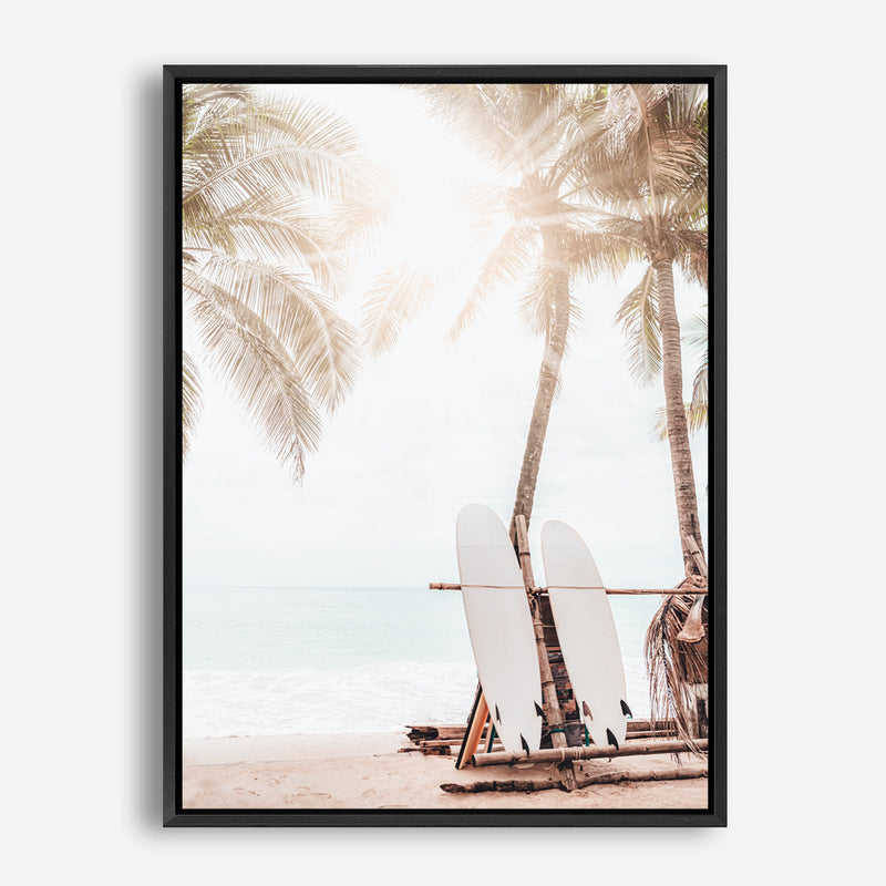 Shop Island Surfboards II Photo Canvas Print a coastal themed photography framed stretched canvas print from The Print Emporium wall artwork collection - Buy Australian made prints for the home and your interior decor space, TPE-1269-CA-35X46-NF