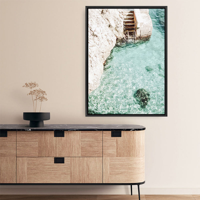 Shop Italian Coastline Photo Canvas Print a coastal themed photography framed stretched canvas print from The Print Emporium wall artwork collection - Buy Australian made prints for the home and your interior decor space, TPE-1162-CA-35X46-NF