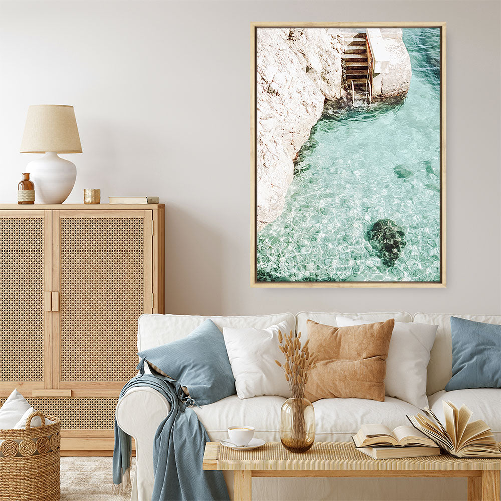Shop Italian Coastline Photo Canvas Print a coastal themed photography framed stretched canvas print from The Print Emporium wall artwork collection - Buy Australian made prints for the home and your interior decor space, TPE-1162-CA-35X46-NF