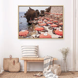 Shop Italian Sea Baths I Photo Canvas Print a coastal themed photography framed stretched canvas print from The Print Emporium wall artwork collection - Buy Australian made prints for the home and your interior decor space, TPE-1204-CA-35X46-NF