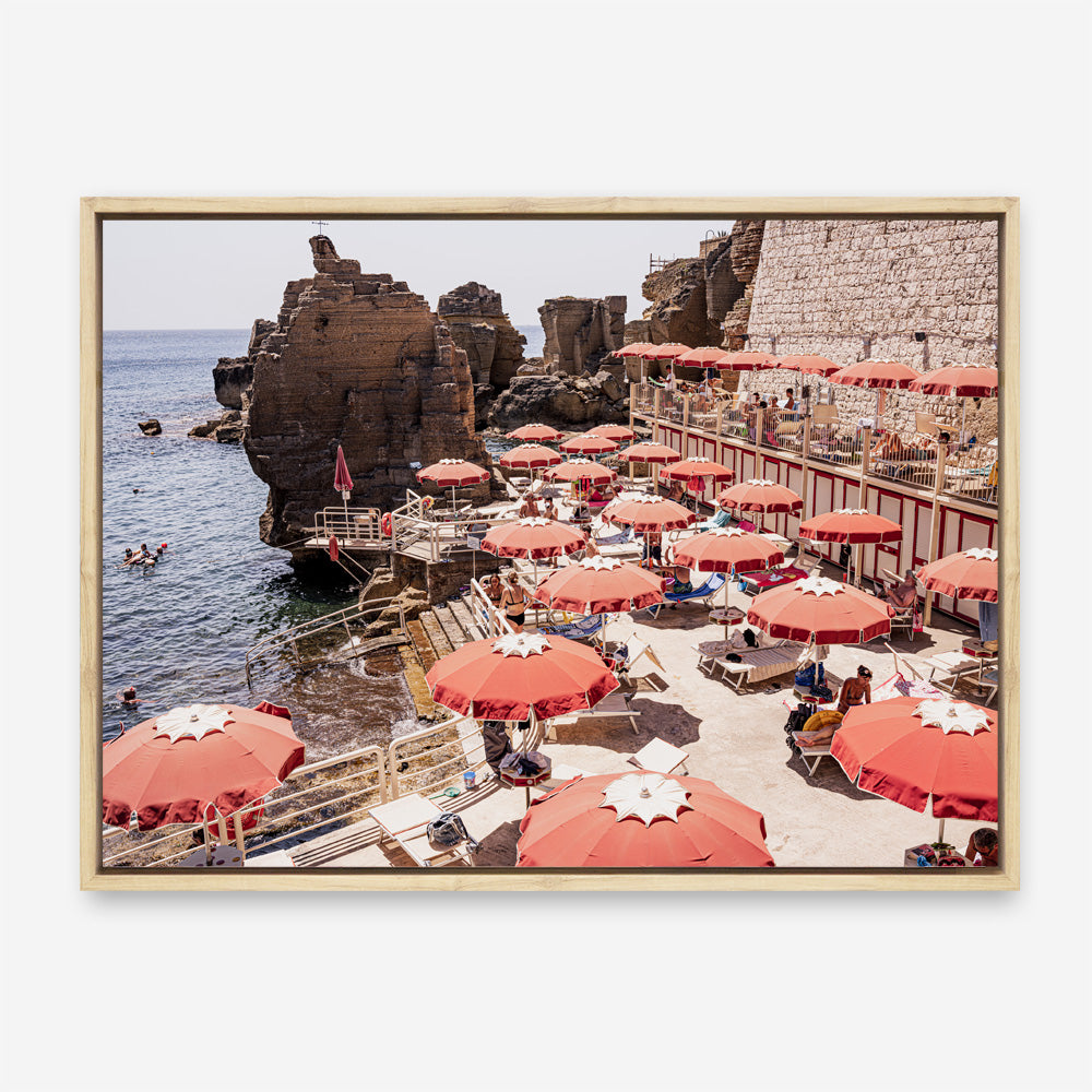 Shop Italian Sea Baths I Photo Canvas Print a coastal themed photography framed stretched canvas print from The Print Emporium wall artwork collection - Buy Australian made prints for the home and your interior decor space, TPE-1204-CA-35X46-NF