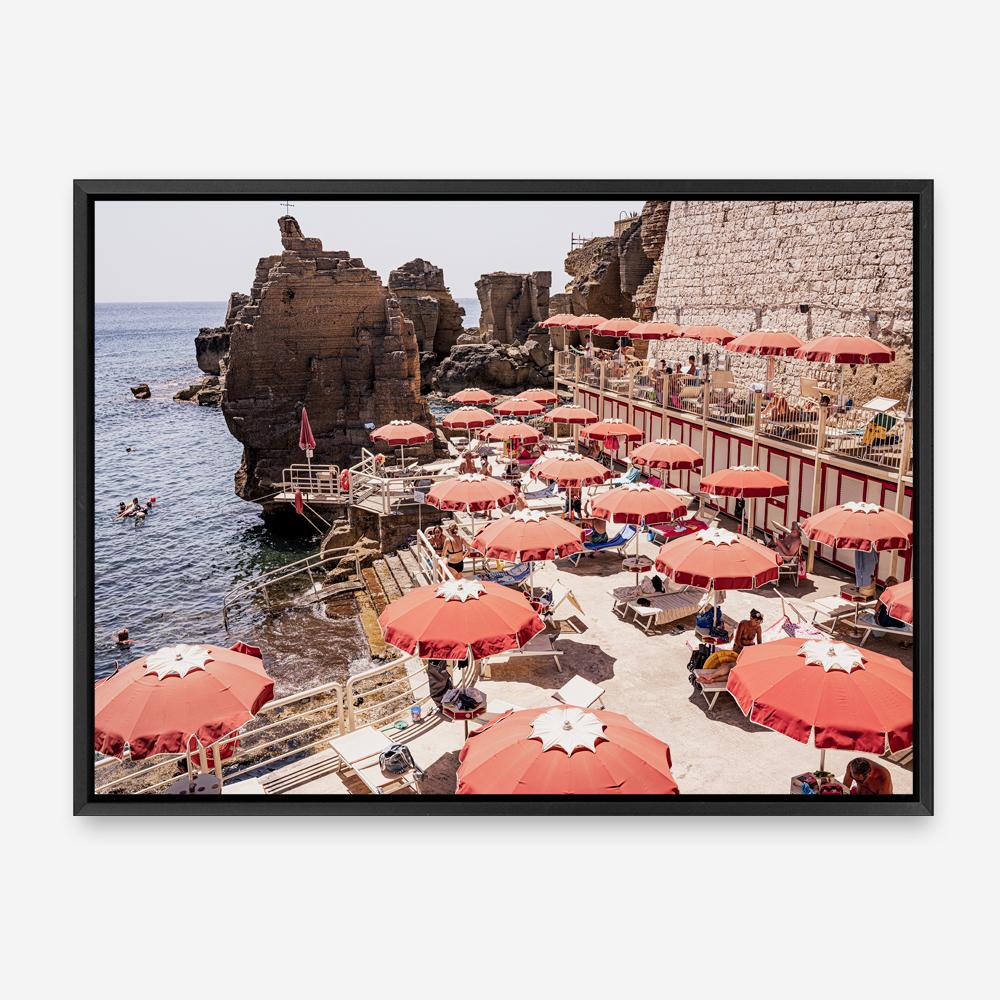 Shop Italian Sea Baths I Photo Canvas Print a coastal themed photography framed stretched canvas print from The Print Emporium wall artwork collection - Buy Australian made prints for the home and your interior decor space, TPE-1204-CA-35X46-NF