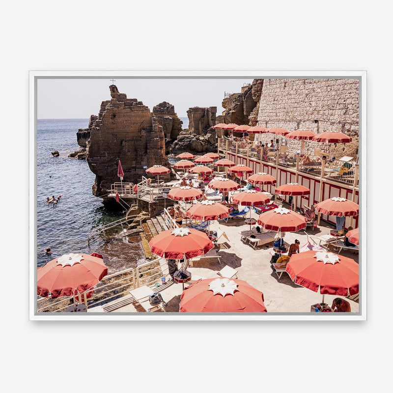 Shop Italian Sea Baths I Photo Canvas Print a coastal themed photography framed stretched canvas print from The Print Emporium wall artwork collection - Buy Australian made prints for the home and your interior decor space, TPE-1204-CA-35X46-NF