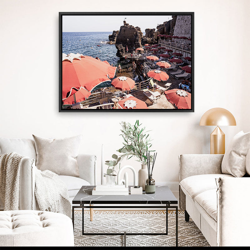 Shop Italian Sea Baths III Photo Canvas Print a coastal themed photography framed stretched canvas print from The Print Emporium wall artwork collection - Buy Australian made prints for the home and your interior decor space, TPE-1206-CA-35X46-NF