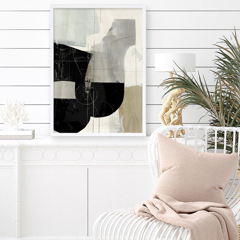 Shop Jet Black I Art Print a painted abstract themed wall art print from The Print Emporium wall artwork collection - Buy Australian made fine art painting style poster and framed prints for the home and your interior decor room, TPE-PC-RF449-AP