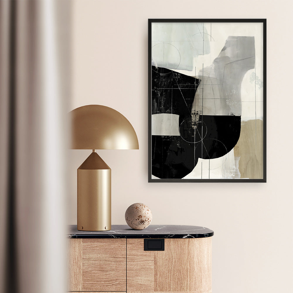 Shop Jet Black I Art Print a painted abstract themed wall art print from The Print Emporium wall artwork collection - Buy Australian made fine art painting style poster and framed prints for the home and your interior decor room, TPE-PC-RF449-AP