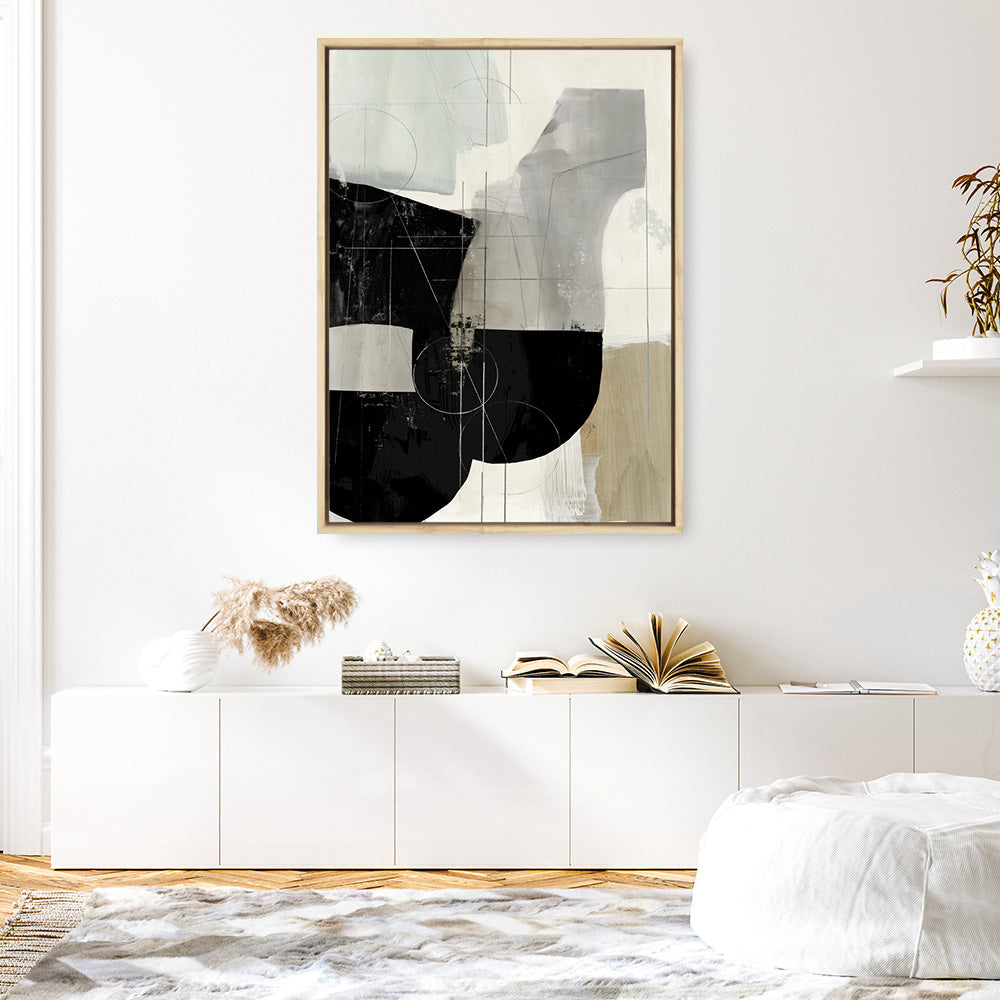 Shop Jet Black I Canvas Print a painted abstract themed framed canvas wall art print from The Print Emporium artwork collection - Buy Australian made fine art painting style stretched canvas prints for the home and your interior decor space, TPE-PC-RF449-CA-35X46-NF