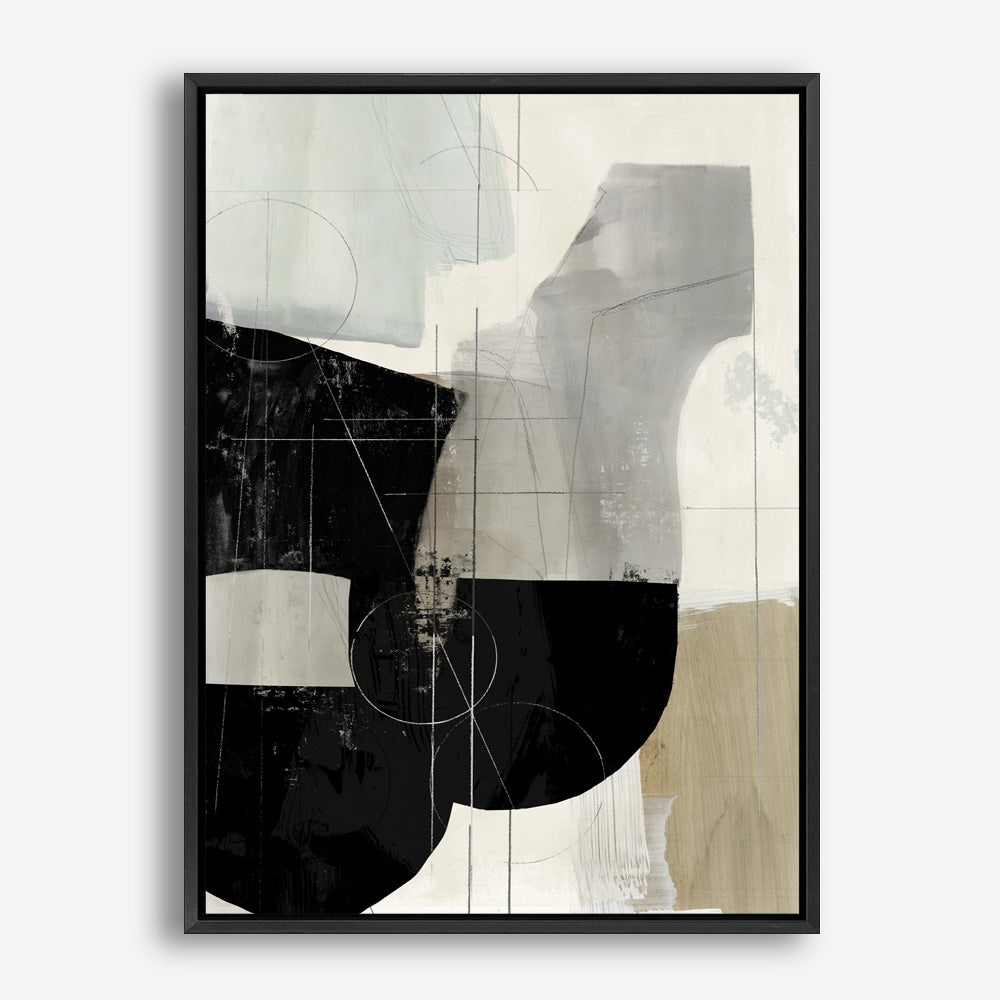 Shop Jet Black I Canvas Print a painted abstract themed framed canvas wall art print from The Print Emporium artwork collection - Buy Australian made fine art painting style stretched canvas prints for the home and your interior decor space, TPE-PC-RF449-CA-35X46-NF