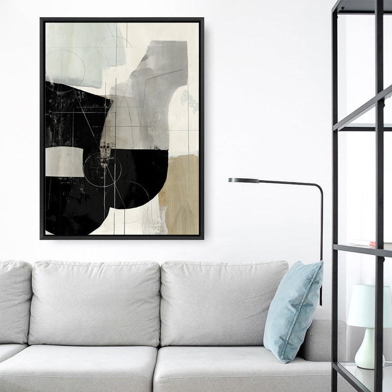 Shop Jet Black I Canvas Print a painted abstract themed framed canvas wall art print from The Print Emporium artwork collection - Buy Australian made fine art painting style stretched canvas prints for the home and your interior decor space, TPE-PC-RF449-CA-35X46-NF