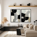 Shop Jet Black I Canvas Print a painted abstract themed framed canvas wall art print from The Print Emporium artwork collection - Buy Australian made fine art painting style stretched canvas prints for the home and your interior decor space, TPE-PC-RF449-CA-35X46-NF