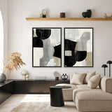 Shop Jet Black I Canvas Print a painted abstract themed framed canvas wall art print from The Print Emporium artwork collection - Buy Australian made fine art painting style stretched canvas prints for the home and your interior decor space, TPE-PC-RF449-CA-35X46-NF