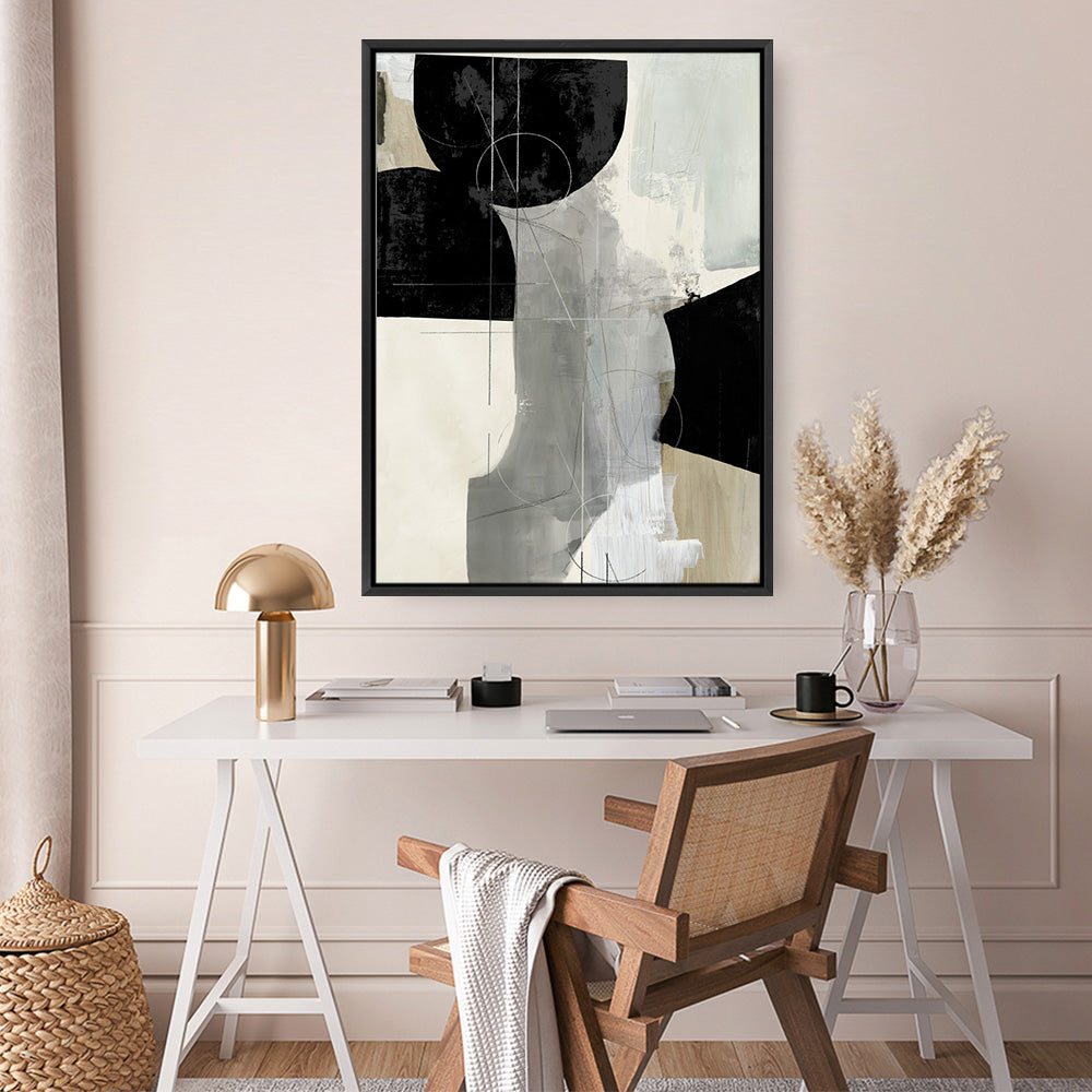 Shop Jet Black II Canvas Print a painted abstract themed framed canvas wall art print from The Print Emporium artwork collection - Buy Australian made fine art painting style stretched canvas prints for the home and your interior decor space, TPE-PC-RF450-CA-35X46-NF