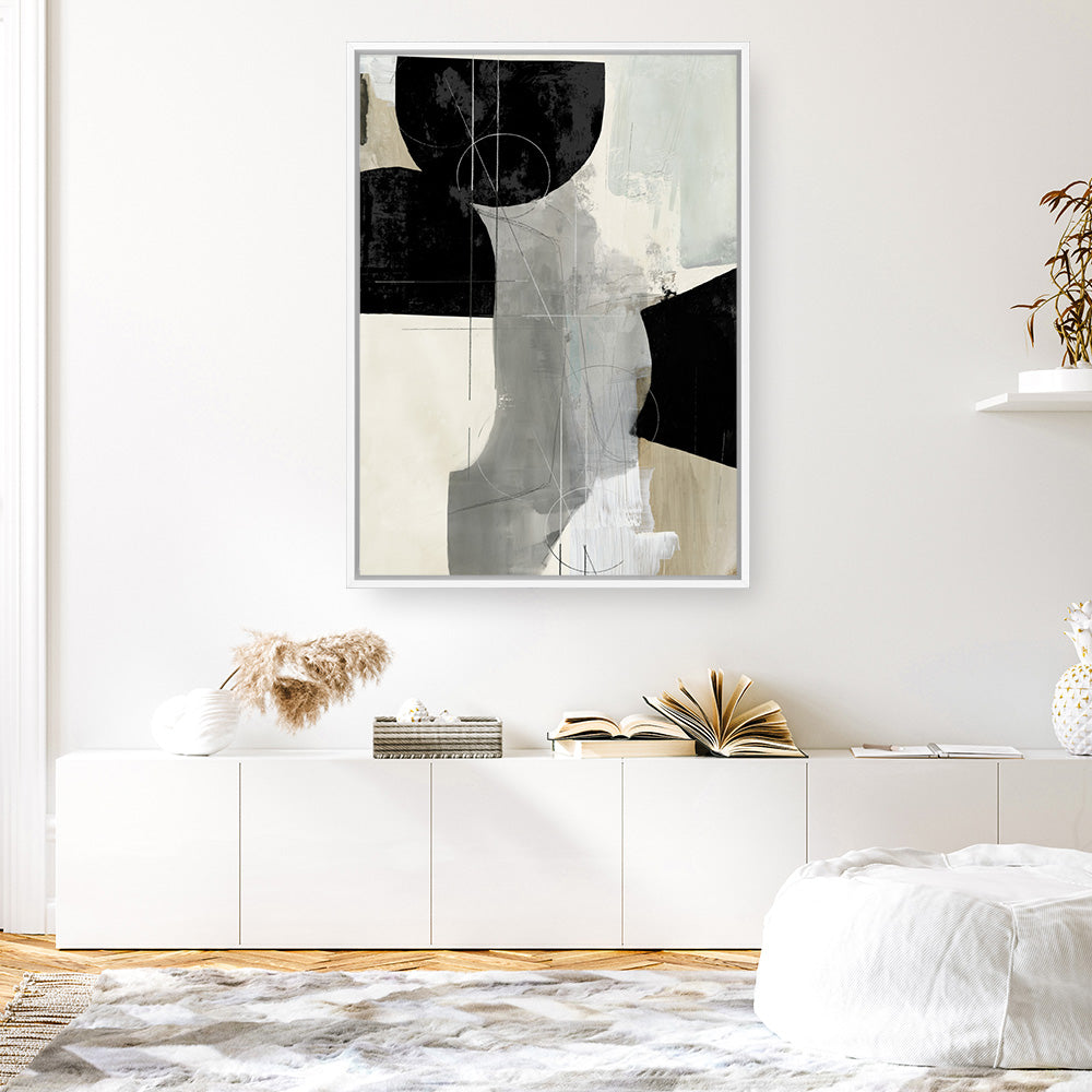 Shop Jet Black II Canvas Print a painted abstract themed framed canvas wall art print from The Print Emporium artwork collection - Buy Australian made fine art painting style stretched canvas prints for the home and your interior decor space, TPE-PC-RF450-CA-35X46-NF