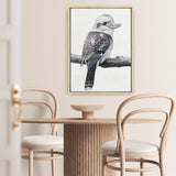 Shop Kookaburra On A Branch Canvas Print a painted bird themed framed canvas wall art print from The Print Emporium artwork collection - Buy Australian made fine art painting style stretched canvas prints for the home and your interior decor space, TPE-389-CA-35X46-NF