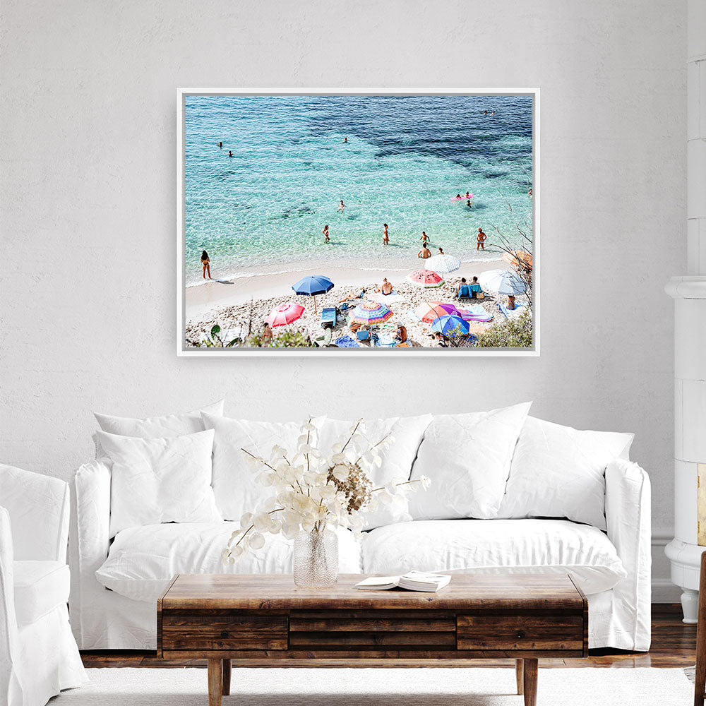 Shop La Spiaggia I Photo Canvas Print a coastal themed photography framed stretched canvas print from The Print Emporium wall artwork collection - Buy Australian made prints for the home and your interior decor space, TPE-1191-CA-35X46-NF