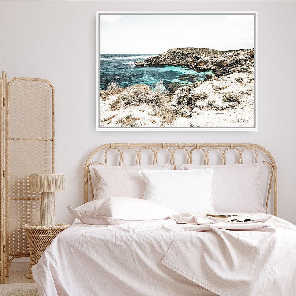 Shop Lagoon Bay Photo Canvas Print a coastal themed photography framed stretched canvas print from The Print Emporium wall artwork collection - Buy Australian made prints for the home and your interior decor space, TPE-1058-CA-35X46-NF