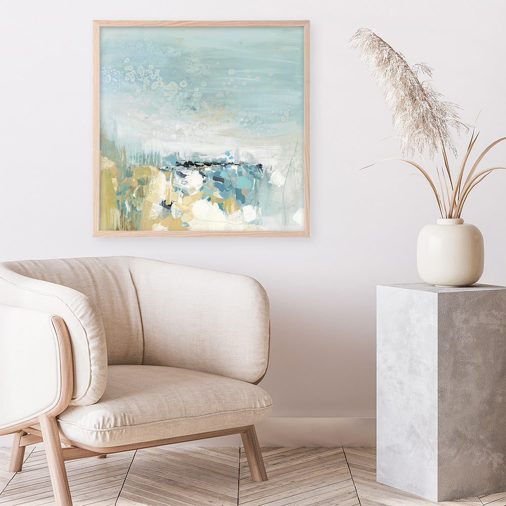 Shop Lagoon Blue (Square) Art Print a painted abstract themed wall art print from The Print Emporium wall artwork collection - Buy Australian made fine art painting style poster and framed prints for the home and your interior decor room, TPE-PC-BC051-AP