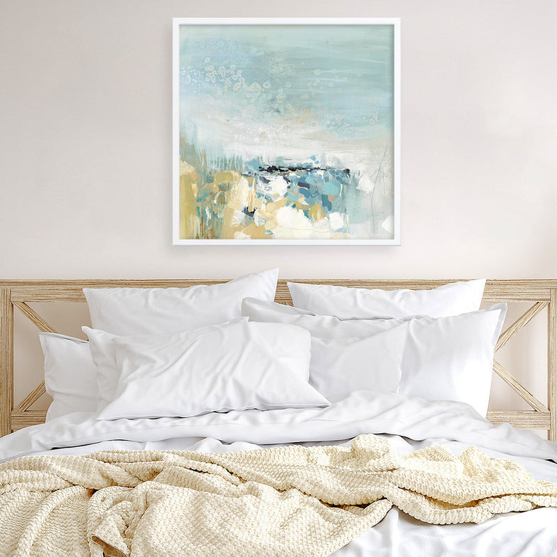 Shop Lagoon Blue (Square) Art Print a painted abstract themed wall art print from The Print Emporium wall artwork collection - Buy Australian made fine art painting style poster and framed prints for the home and your interior decor room, TPE-PC-BC051-AP